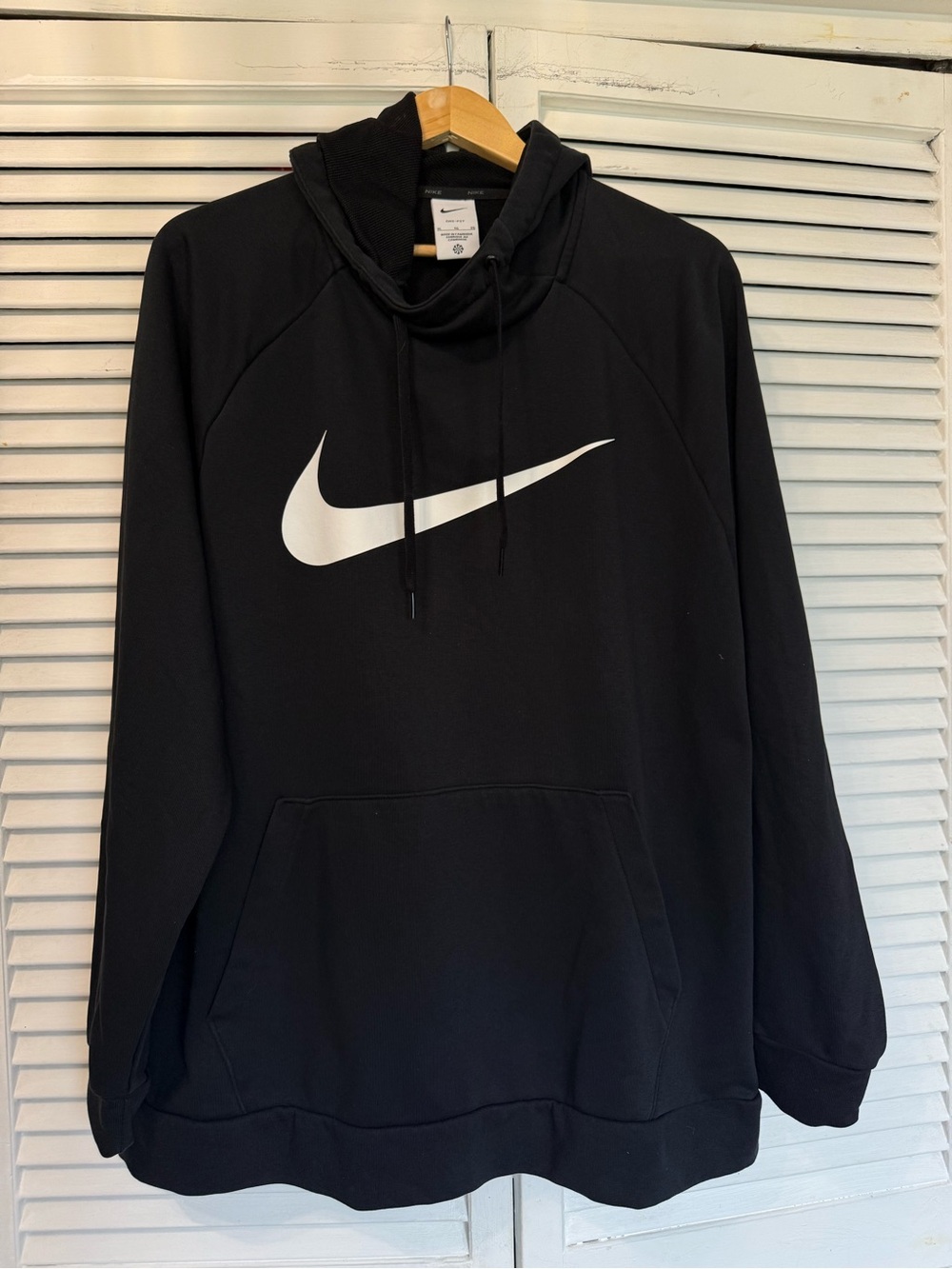 Nike Black Hoodie with White Swoosh Logo